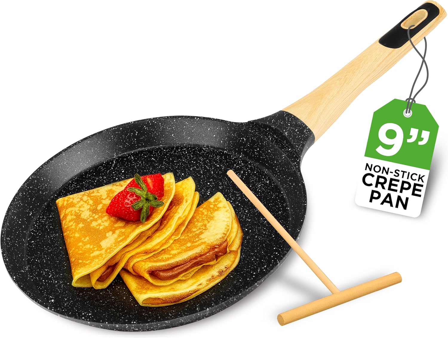 23% Off NutriChef 9.45” Non-Stick Crepe Pan with Wooden Spreader At Amazon