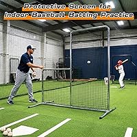 Vista 5 de Gagalileo Baseball L-Screen Protective Pitching Net: 7x7FT Portable for Batting Cage Backyard Practice - Coaches Parents Youth Training Beisbol
