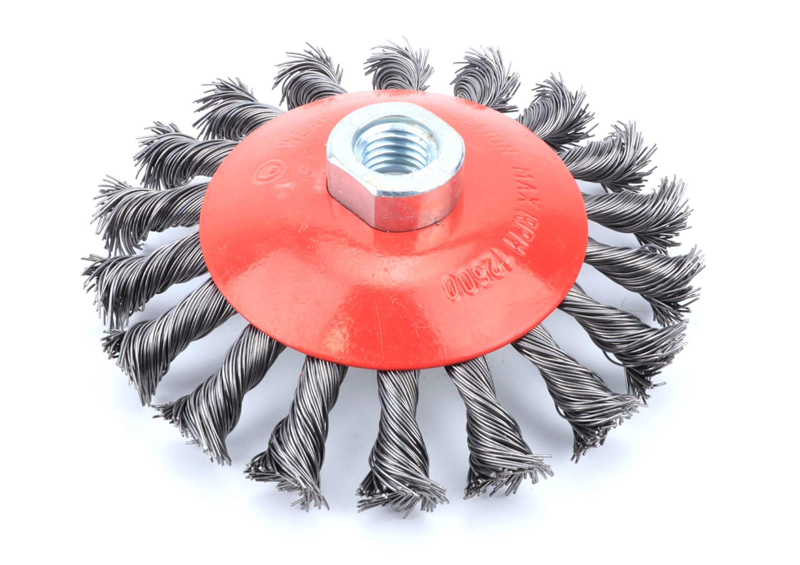 Brosse concave Ø 115 mm acier tressé M14 pour décaper les métaux durs