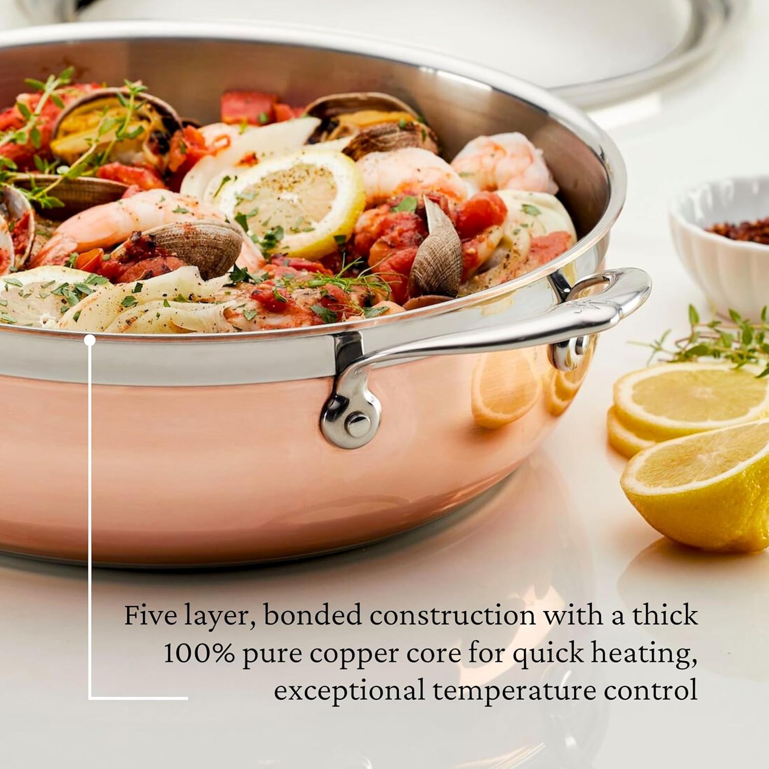 Hestan - CopperBond Collection - Copper Dutch Oven, Induction Cooktop Compatible, 5-Quart