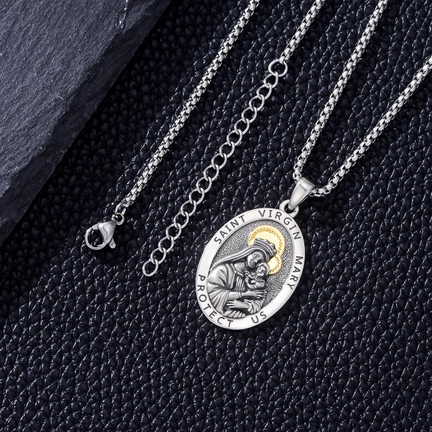 925 Sterling Silver St Michael/St Benedict/Virgin Mary Miraculous Medal Necklace Protection Amulet Pendant Catholic Medallions Jewelry - Image 2