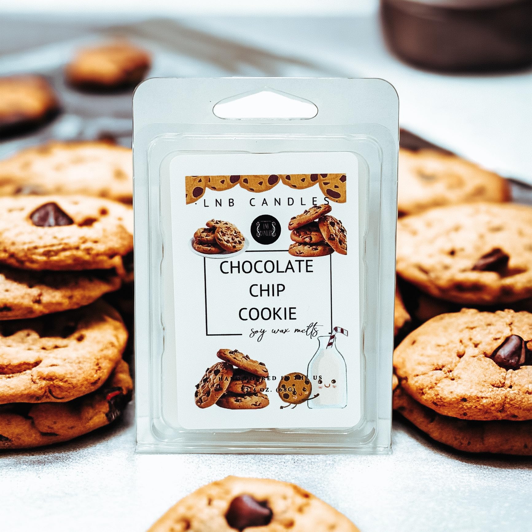 3 PACK Chocolate Chip Cookie Scent Made In USA Fragrance Wax Melts Tarts Luxury Premium Soy 3 2.4 ox Clean Ingredients Essential Oils Hand Poured Cubes Cookie Bakery