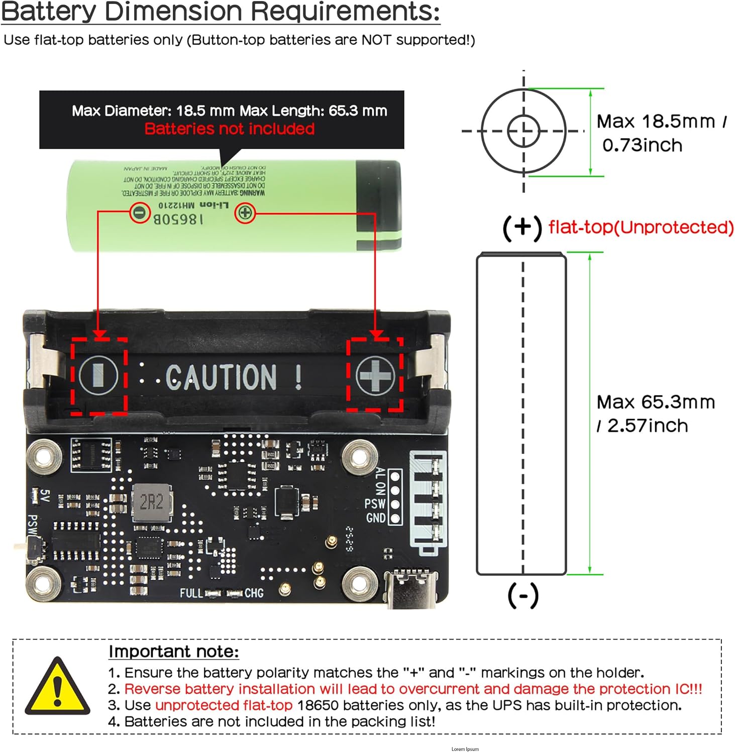 Geekworm X306 V1.5 UPS Expansion Board for Raspberry Pi Zero 2W (Not Include Raspberry Pi&Battery)