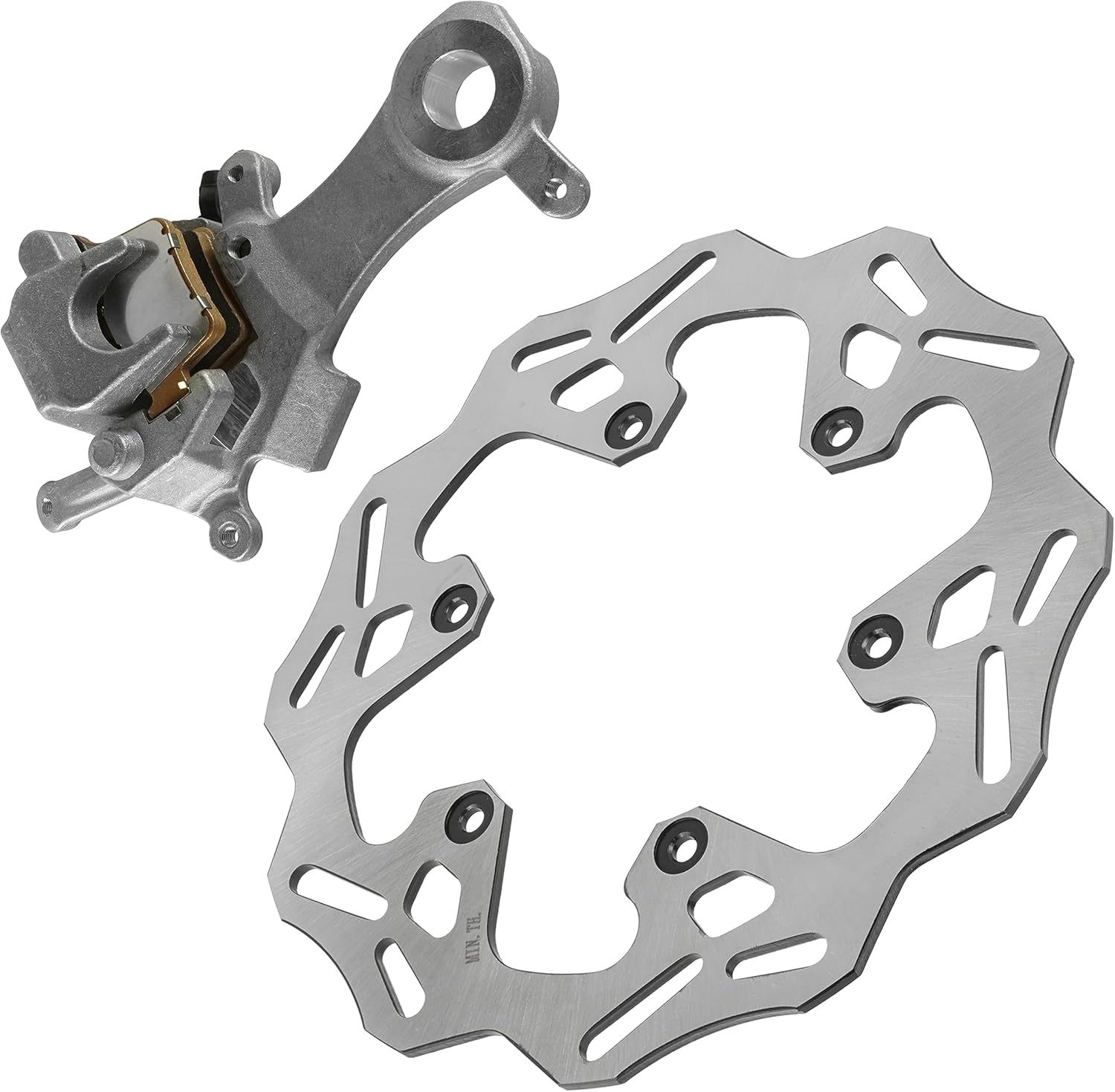 Caltric Rear Brake Caliper with Brake Rotor Compatible with Yamaha YZ450F 2009 2010 2011-2017