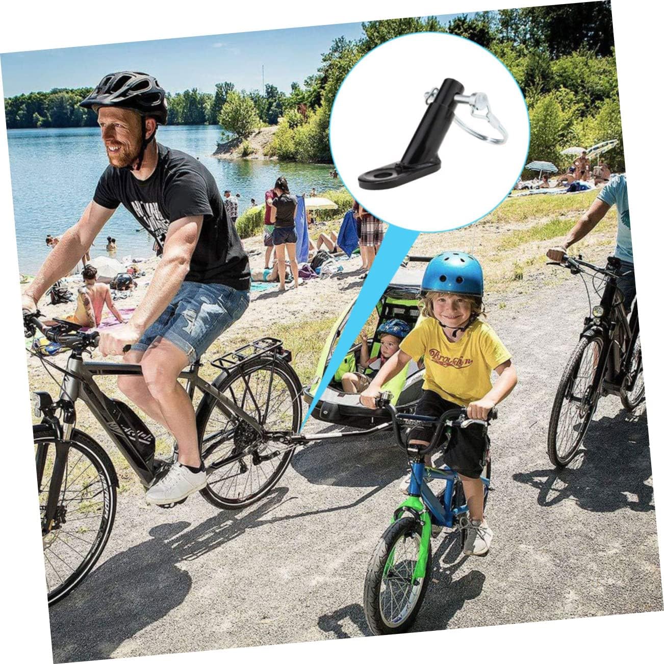 WOONEKY Bicycle Trailer Hitch Coupler Attachment Secure and Long-Lasting for Family Rides