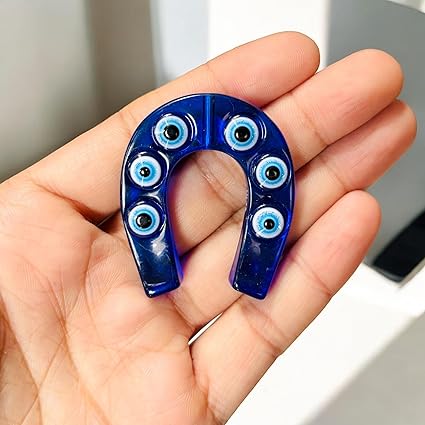 Warmingo Evil Eye Fridge Magnet for Home Or Office | Turkish Evil Eye | Evil Eye for Home Positive Vibes | Bad Energy Protector | Fridge Magnet (Horse Shoe)