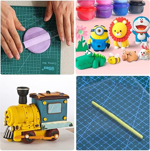 Miniatura 2 de Juego de herramientas de arcilla: cuchilla de acero flexible para cortadores de arcilla, rodillo de arcilla hueca acrílica y tablero de respaldo de