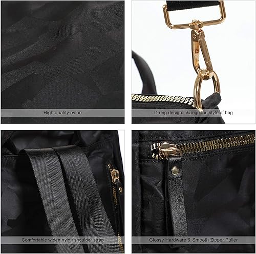 Miniatura 4 de AO ALI VICTORY Mochila de nailon para mujer, bolso de mano y bolso de hombro, bolsas universitarias antirrobo, monederos de viaje casuales