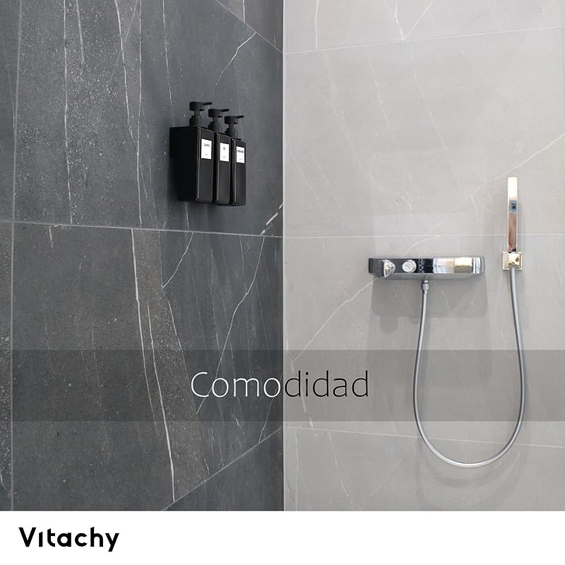Black shower dispenser set, pack of 3 - view 1