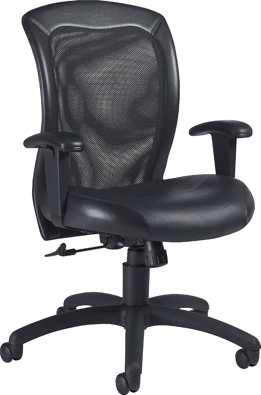 Global 492943 Airflow Mesh Back Leather Manager Chair Black (9339BK)