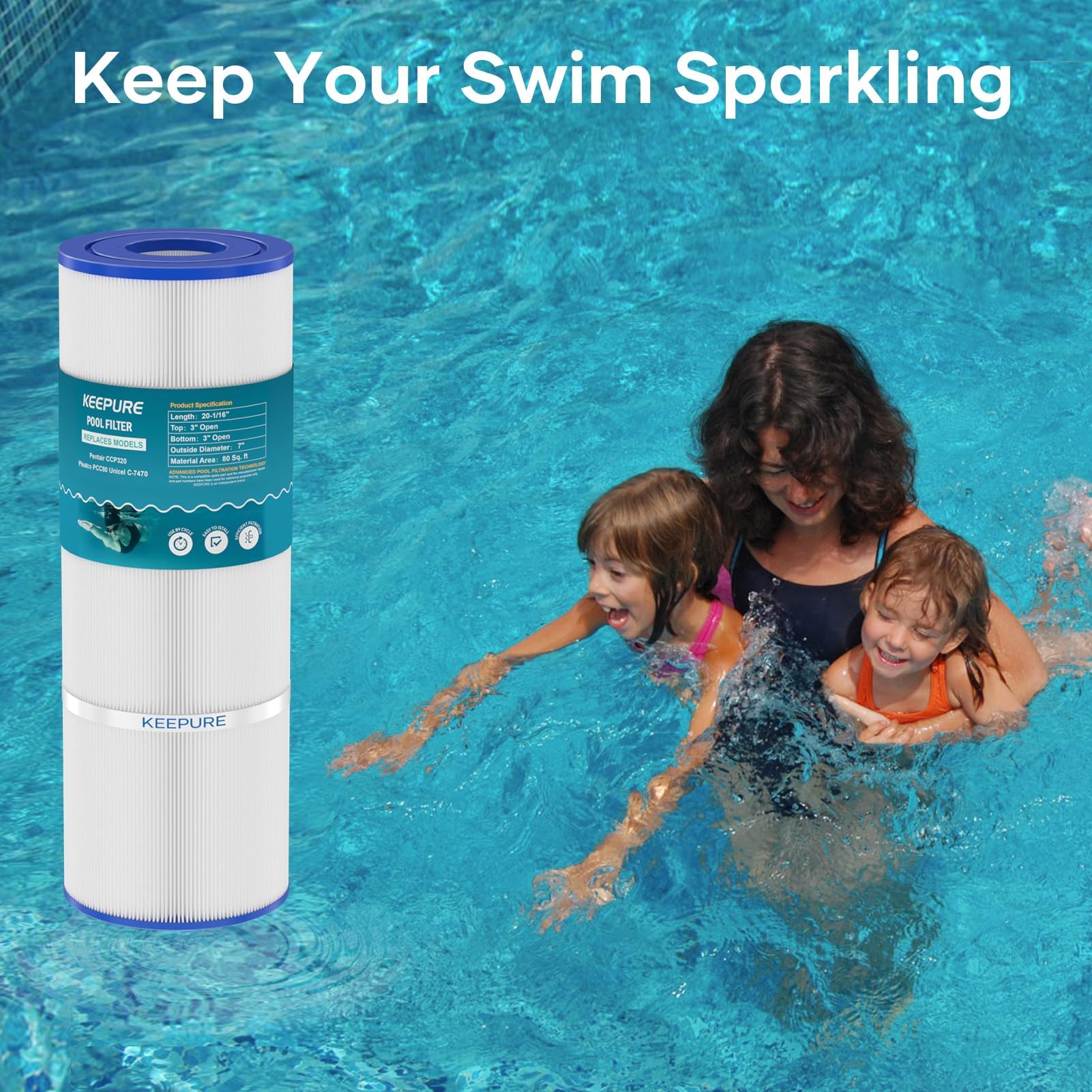 CCP420 - Cartuchos de filtro de piscina compatibles con PCC105, C-7471, 178584, Clean and Clear Plus 420, PCC105-PAK4, 178584, FC-1977, Clean and Clear Plus 420, Ultral-A6, R173576, 4 x 105