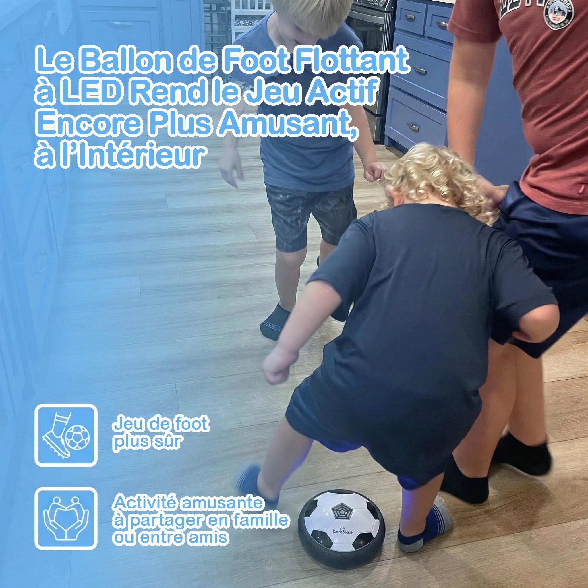 Ballon de Football Flottant LED pour Enfants – Jouet de Football d’Intérieur Lumineux – Ballon Flottant pour Garçons – Cadeau Sportif & Jeu en Plein Air – Super Jouet d’Anniversaire pour