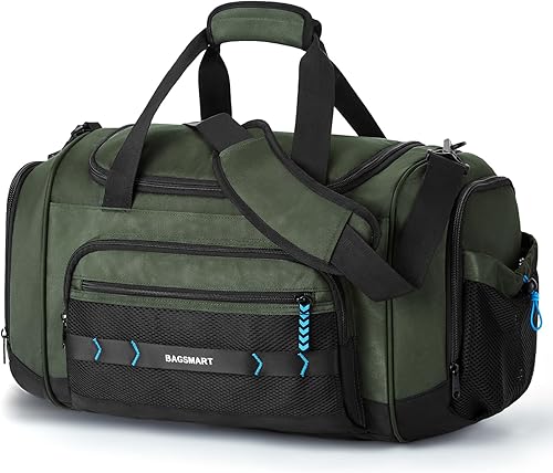 BAGSMART Bolsa de gimnasio para hombres y mujeres, bolsa de viaje deportiva con compartimento para zapatos y bolsillo húmedo, bolsa de transporte