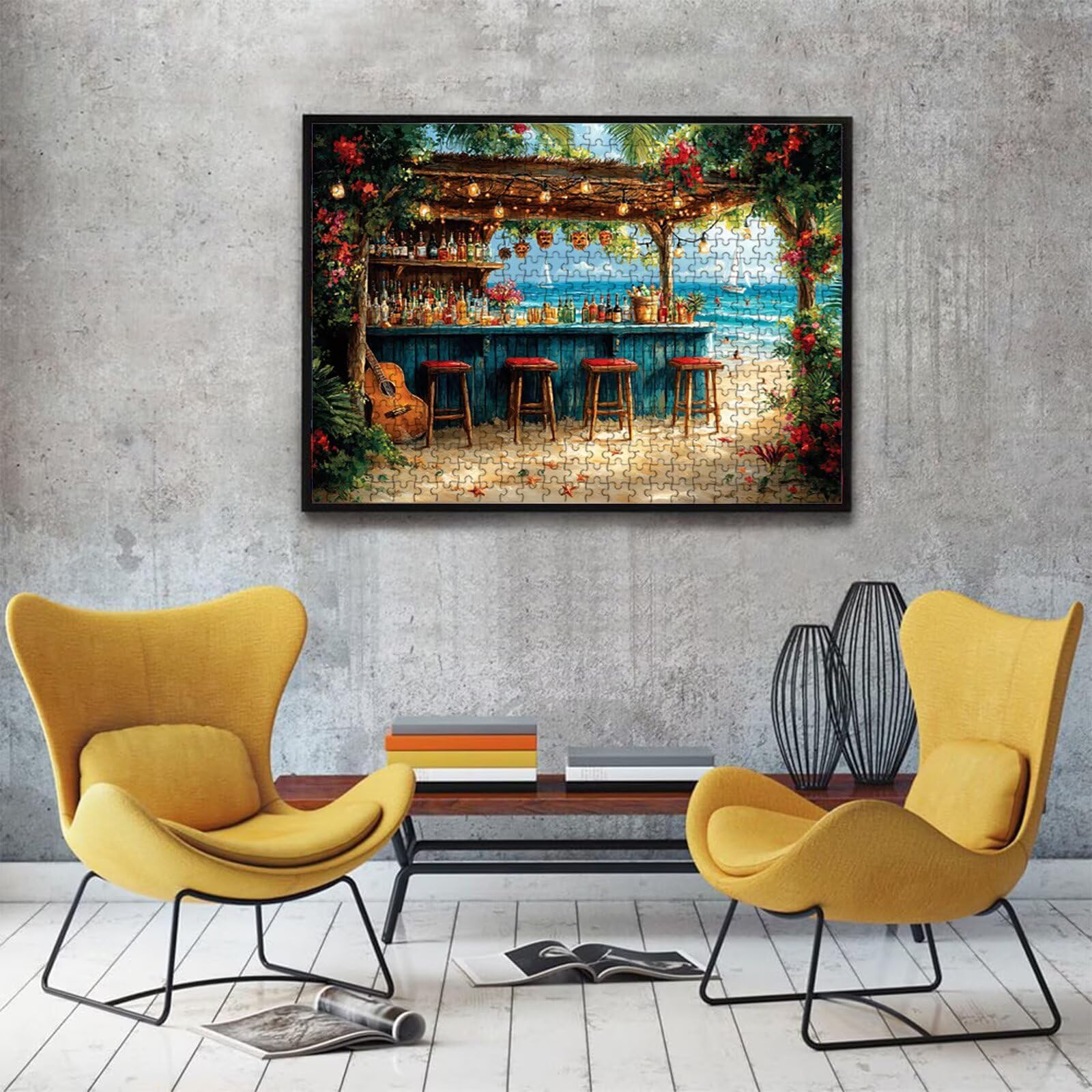 Puzzle Chitarra spiaggia, Puzzle Adulti 3000 pezzi, Puzzles Legno con Squisita Scatola di Imballaggio, Rompicapo per Esperti con Incastro Perfetto, Stampa Alta Definizione, Regalo per Adulti W3H-984