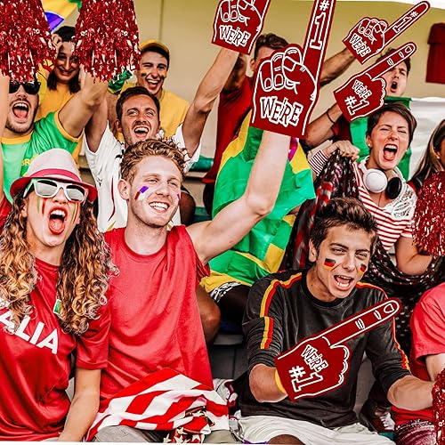 Miniatura 6 de 24 dedos de espuma gigantes y pompones, porristas de 18 pulgadas, somos el número 1, dedos de espuma de béisbol, dedos de espuma de equipo de