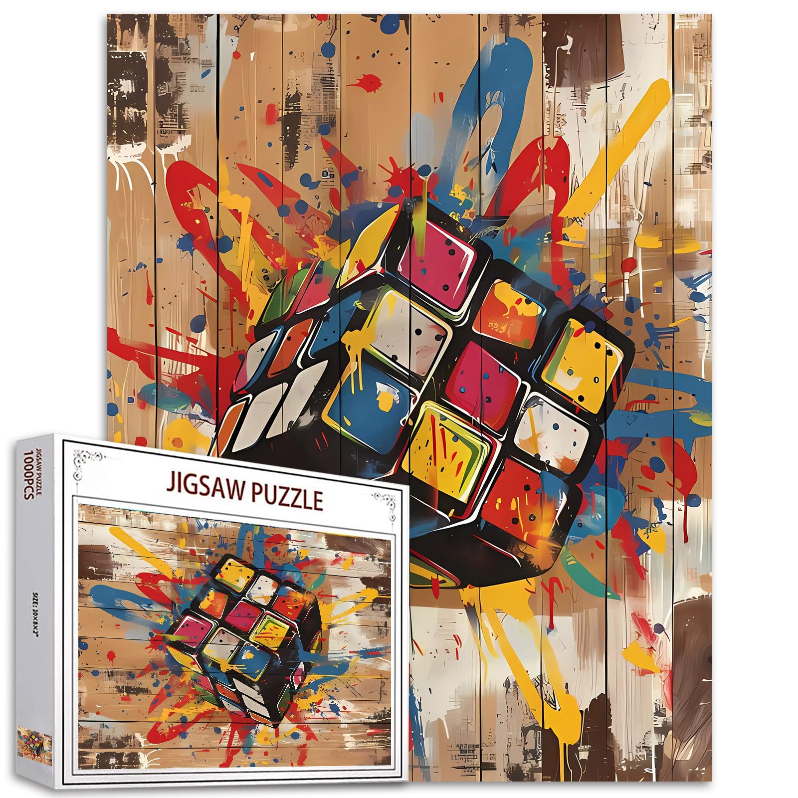 Graffiti Jigsaw Puzzles for Adults Cartoon Game Puzzle 1000 Pieces Colorful Challenging Puzzle Perfect Game Nights DIY Home Wall Decor Handmade Gifts for Christmas New Year Birthday
