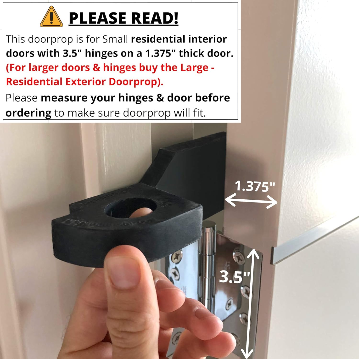 🛒 Flash Sale Doorprop Residential Door Stopper (Multiple Sizes) - Patented Design Door Wedge Ideal for Residential Uses | Door Stop for Both Tensioned & Non-Tensioned Hinges (Small - Residential Interior)