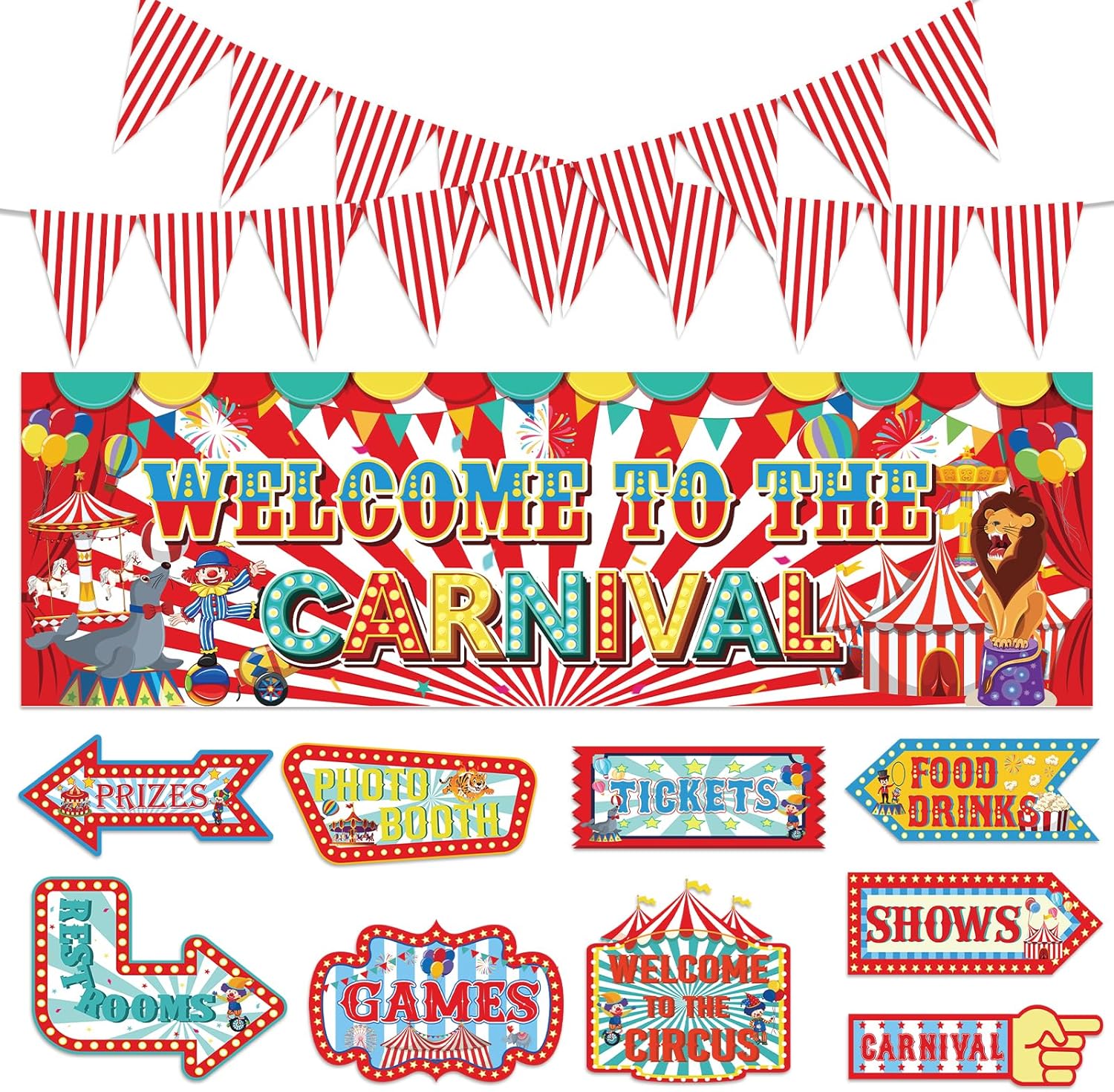 Circus Party Decorations Welcome to the Carnival Banner Circus Theme Birthday Party Decorations for Carnival Birthday Party Supplies
