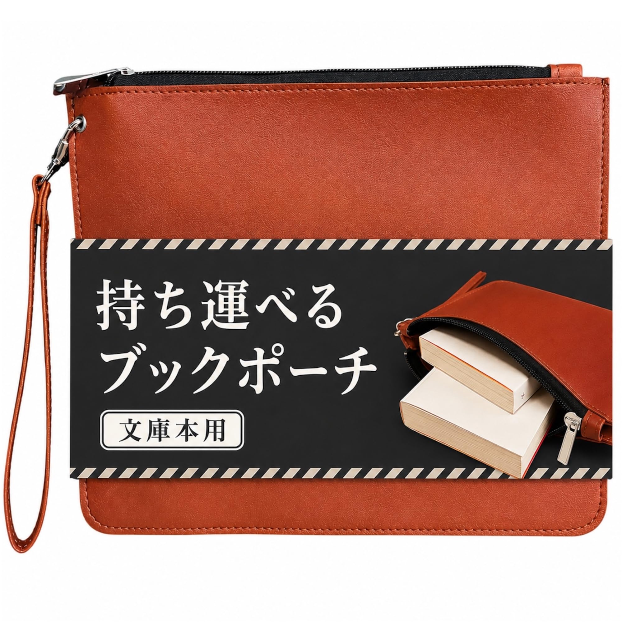 Amazon | ブックポーチ 文庫本ポーチ ブックカバー 本 持ち運び ポーチ