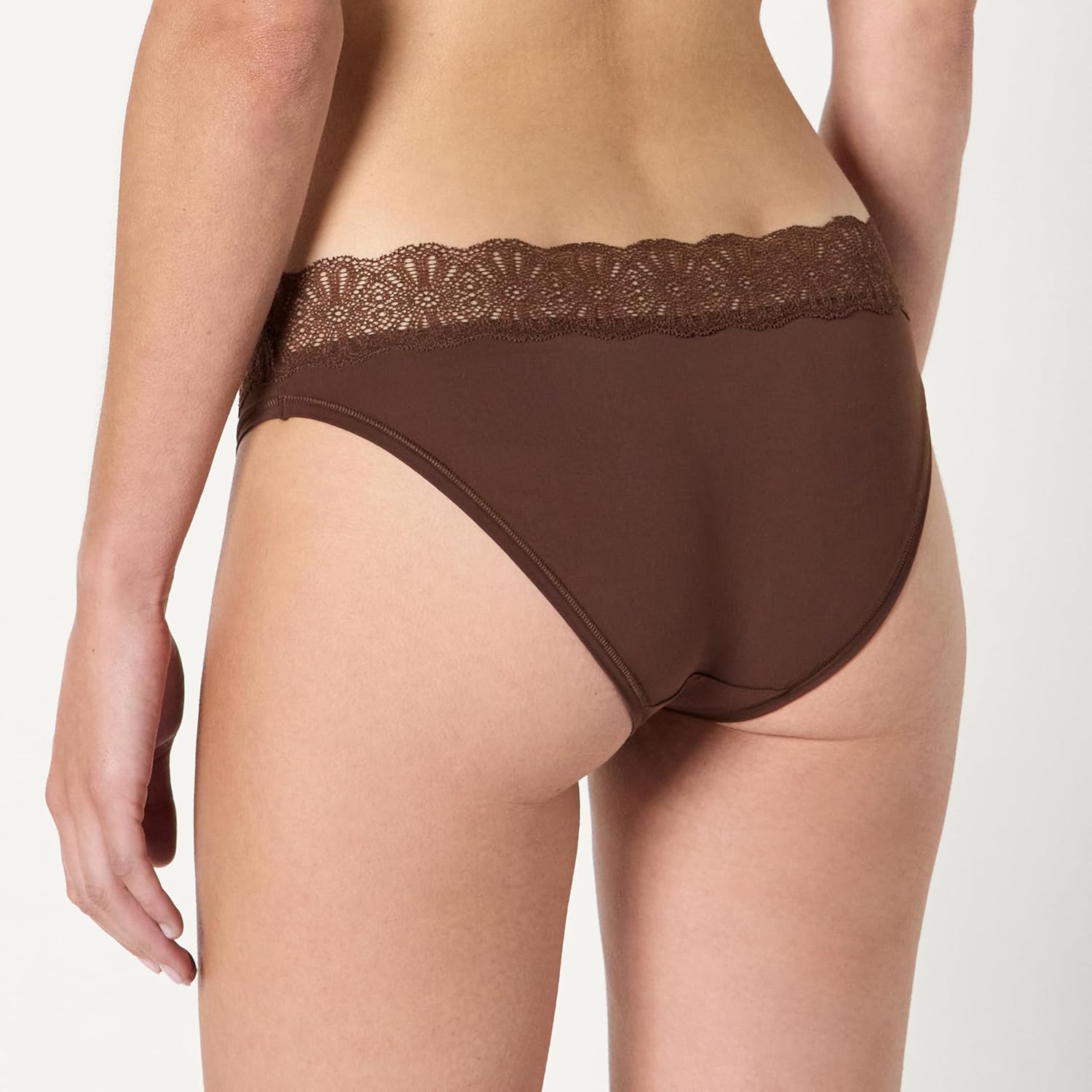 Amazon Essentials Women's Peached Microfiber with Lace Trim Bikini Panty, Pack of 6 - Image 3