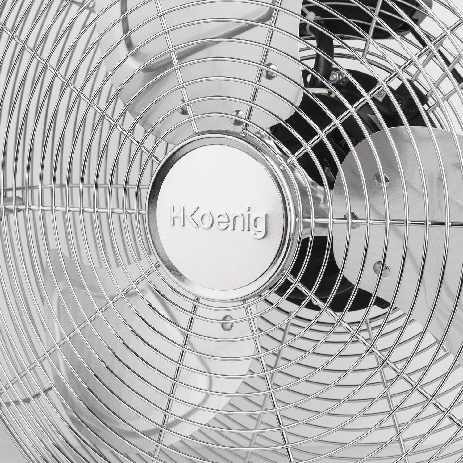 H.Koenig Ventilateur de Sol JOE30, 40cm, 100W, 3 Vitesses, Inclinaison Réglable, 3 Pâles, Pieds Antidérapants, Silencieux, Métal Chromé