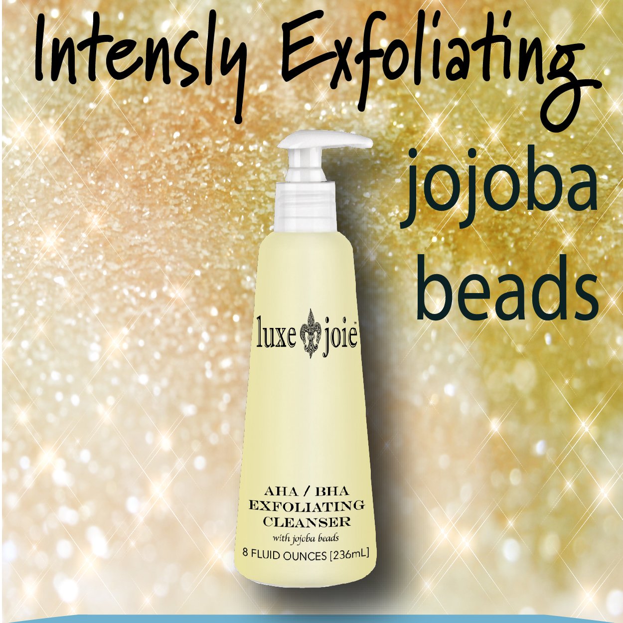 AHA BHA Exfoliating Cleanser 8 oz Exfoliating Jojoba Beads Acne Face