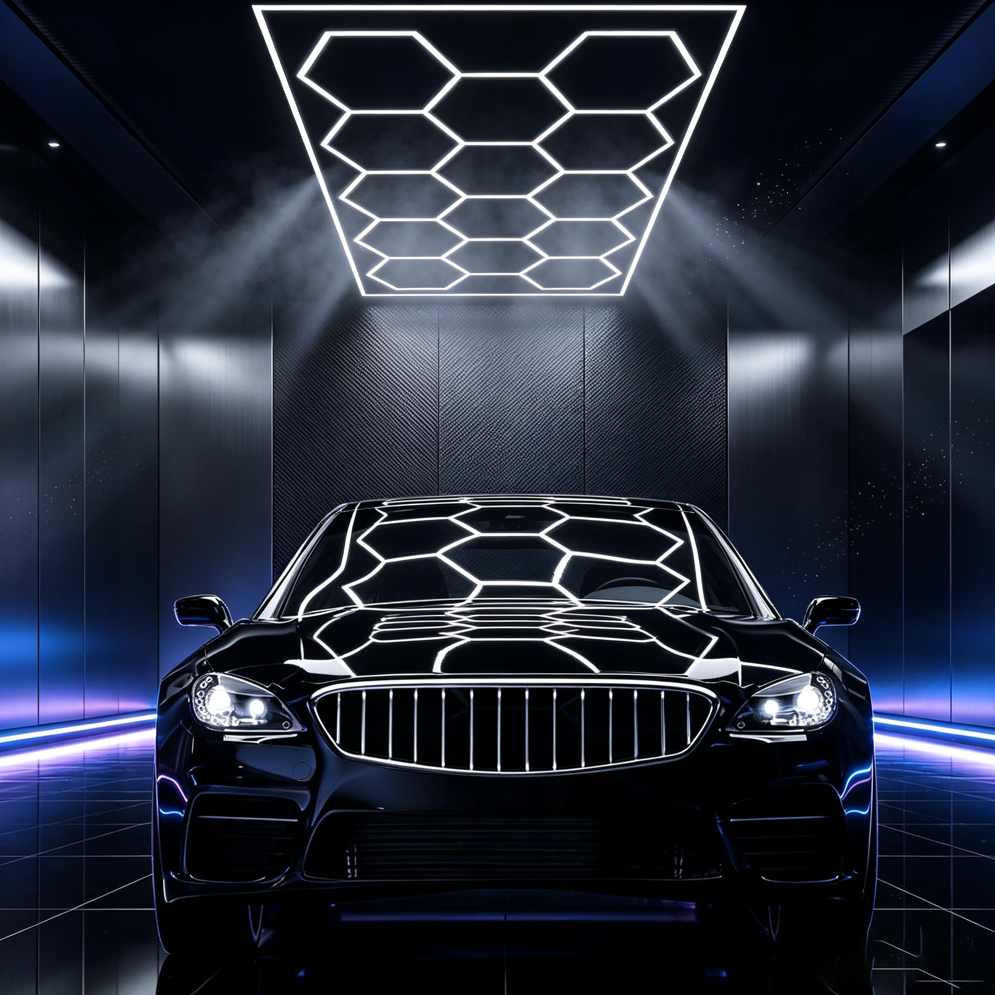 Hexagon LED Deckenleuchte 680W 6500K Weiß Rechteck für Garage Werkstatt Lager