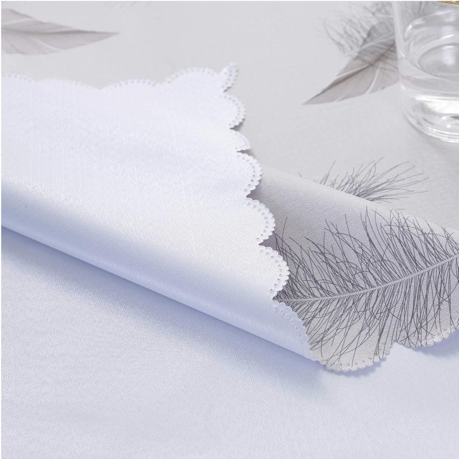 FXBZA Waterproof PVC Protective Film, Suitable for Table/Table mat Table Cover Custom Size,Feather,90x150cm