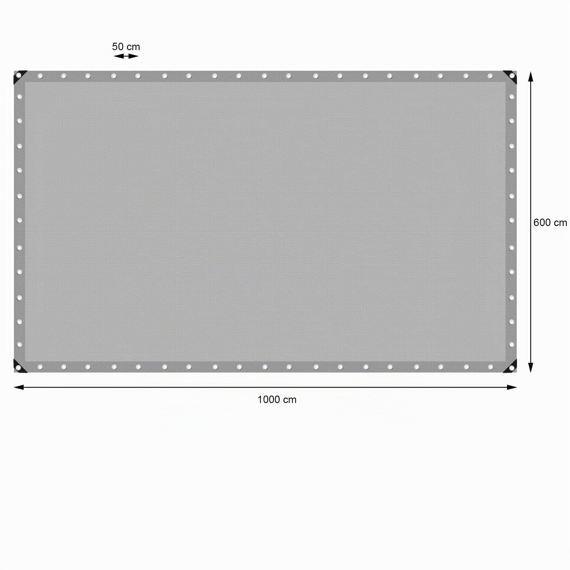 ECD Germany Abdeckplane Gewebeplane mit Ösen 6x10m 60m² 180g/m² Grau aus Polyethylen Schimmelresistent Wasserdicht Reißfest Schutzplane Bootsplane Gartenplane Holzplane Plane für Gartenmöbel Pool Auto