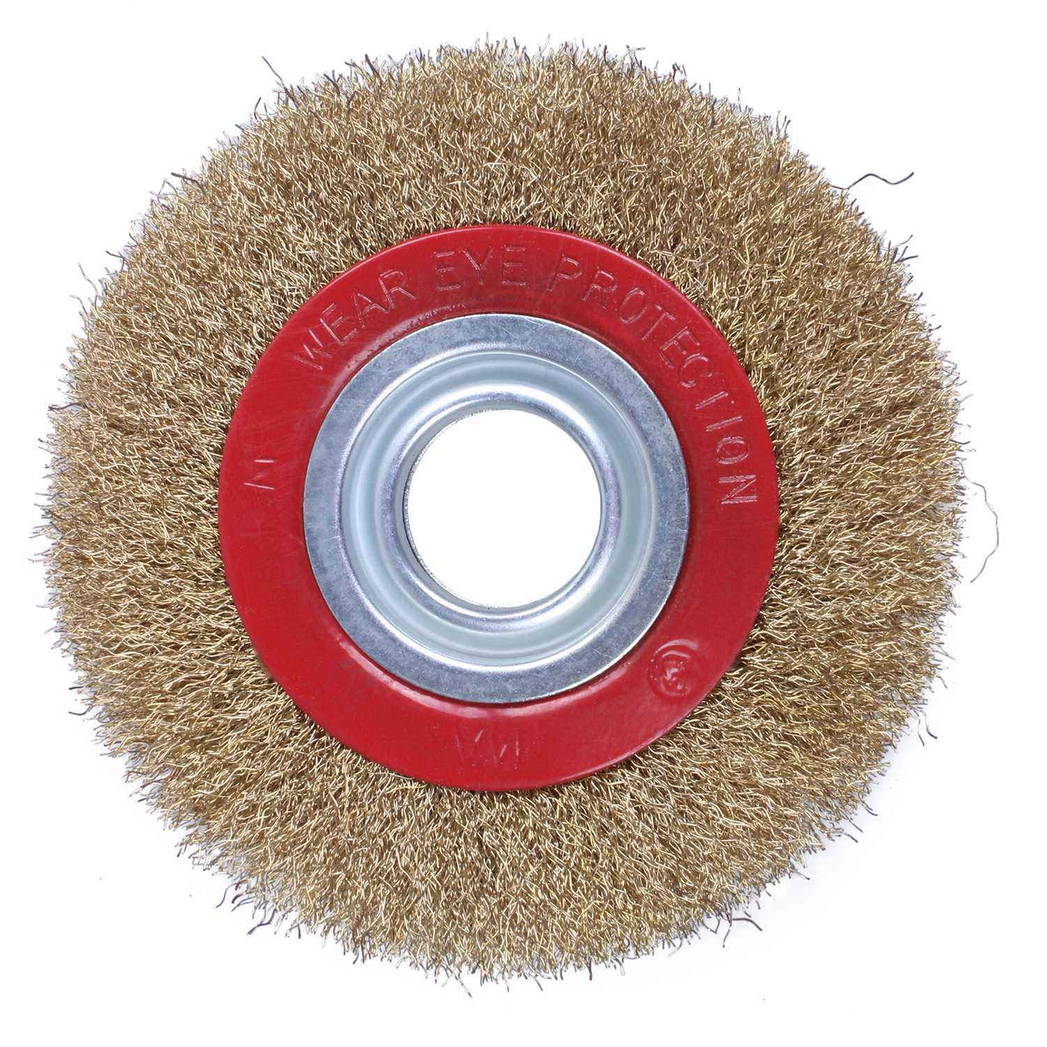 LIVASH Wire Brush Wheel for Bench Grinder Polish + Reducers Adaptor Rings,6inch 150Mm