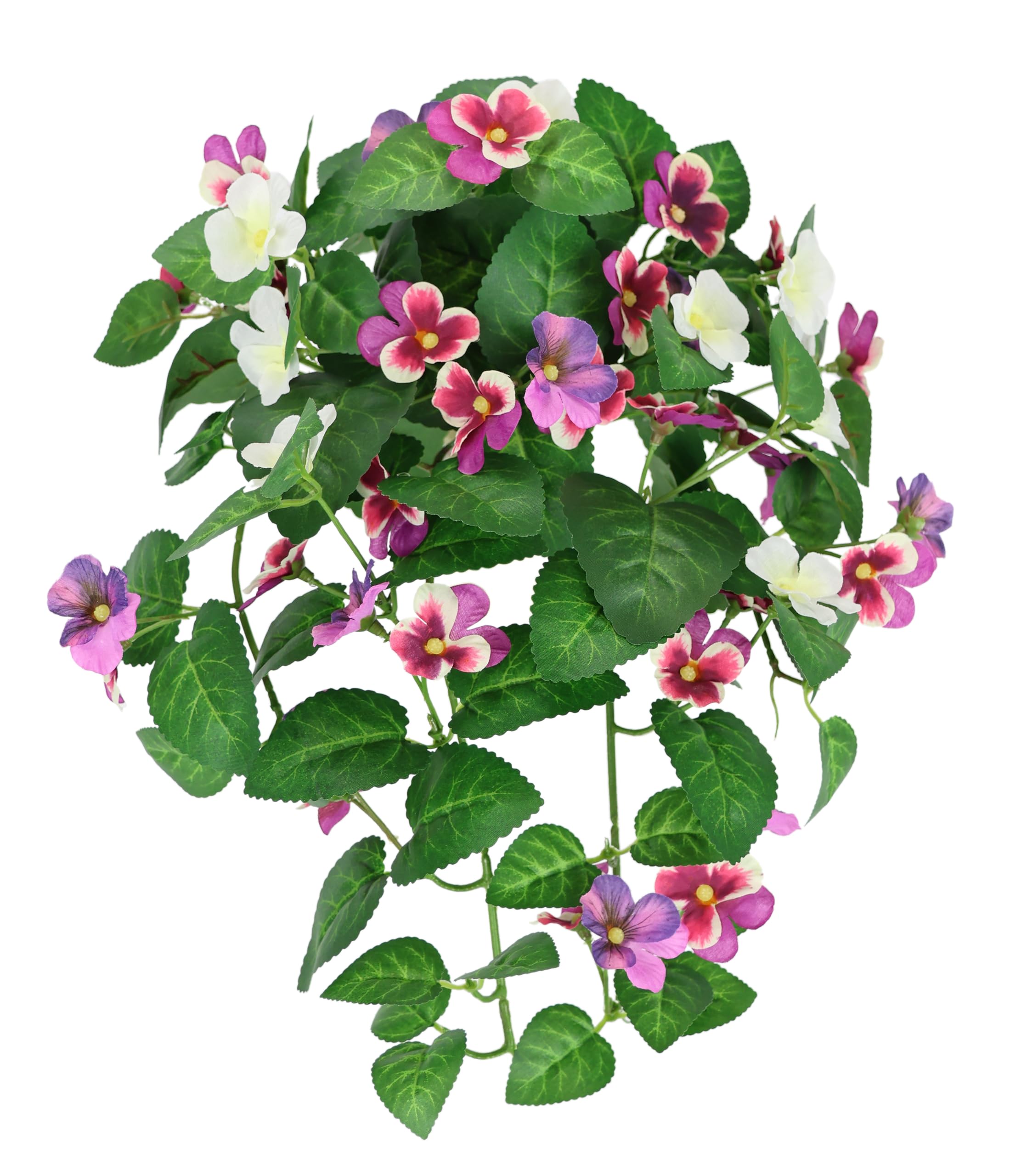 Flair Flower Flores Artificiales, Plantas Colgantes con Flores, Flores Artificiales, Flores de Seda, Flores de Verano, Flores Colgantes, Plantas Artificiales, arbustos de Flores, terraza, balcón