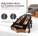 Caramel Ebony Wood Baritone Ukulele 30inch Wood LCD Color Display Electric Ukelele Kit Hawaiian Beginner Guitar Starter Pack Bundle Gig bag, Strap, Strings Set