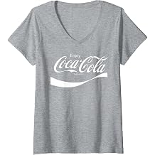 Womens Coca-Cola - Swoosh Logo V-Neck T-Shirt