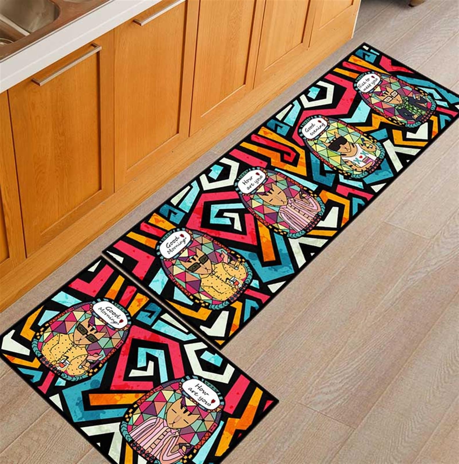 Tapis de cuisine antidérapant moderne lavable pour sécuriser le couloir et l'entrée