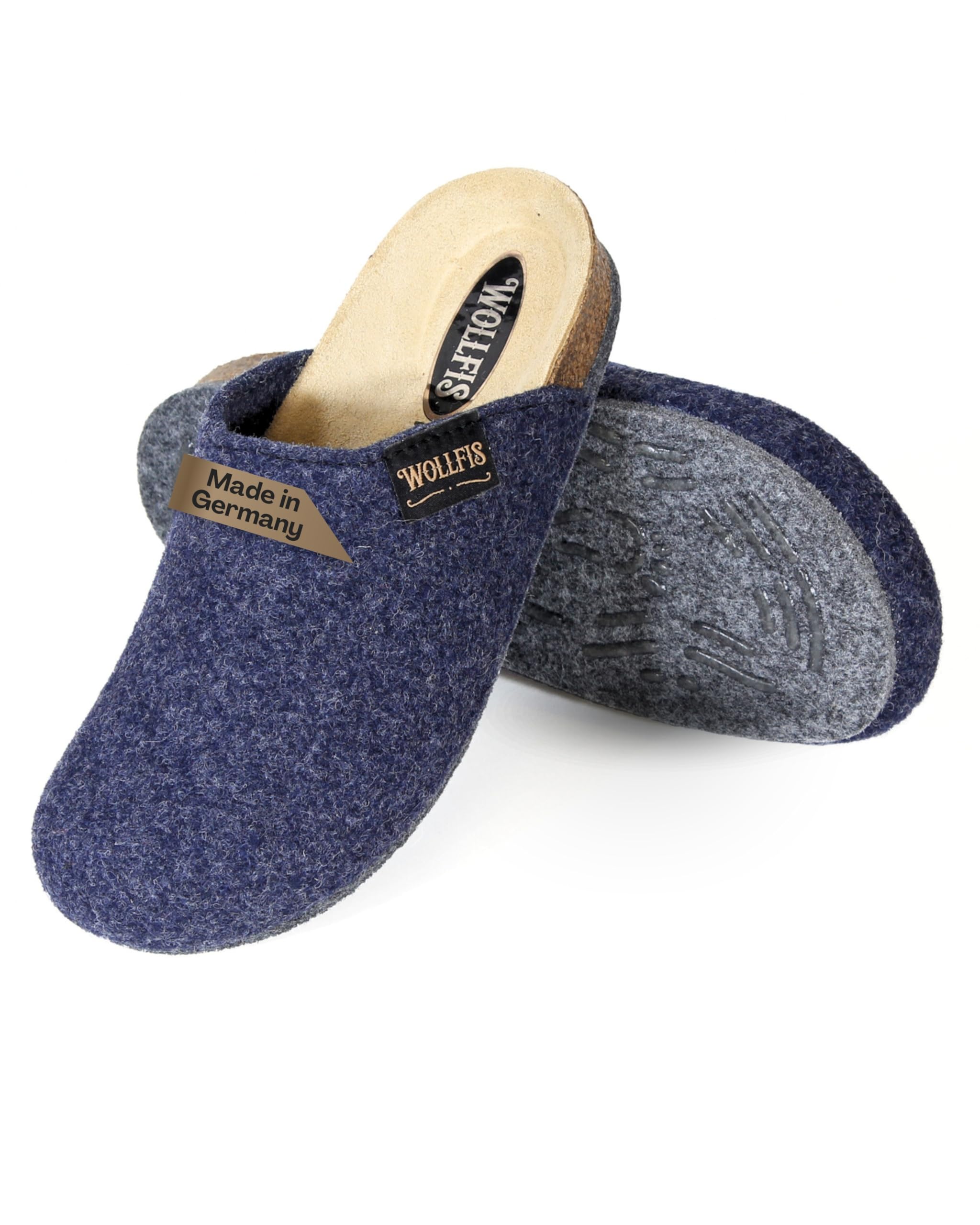Bio Filzclogs I Elegante Filzpantoffeln aus hochwertigem Kork & Wollfilz I Warme Unisex-Hausschuhe mit ABS Sohle I ergonomisch, atmungsaktiv & rutschfest