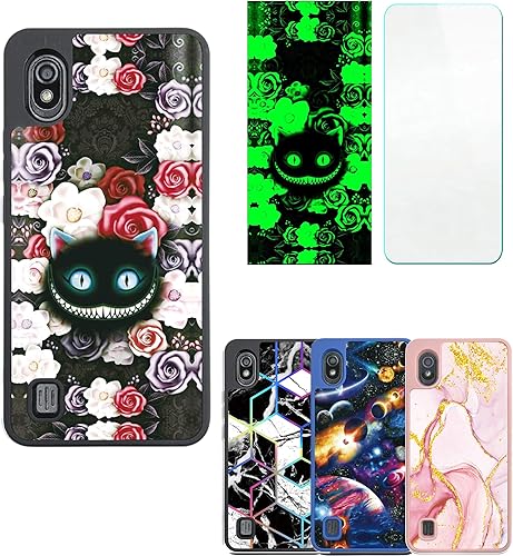 Aroepurt Bounce SL201D - Funda compatible con Bounce SL201D con protector de pantalla de vidrio templado, efecto luminoso, YGH-LZM