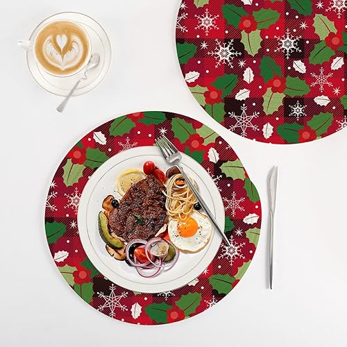 Miniatura 4 de Trivet Red Black Buffalo Trivet Tripod for Hot Dishes 15in Cotton Thread Weave Absorb Water Hot Pads for Hot Pot Home Necessities 3 Pcs