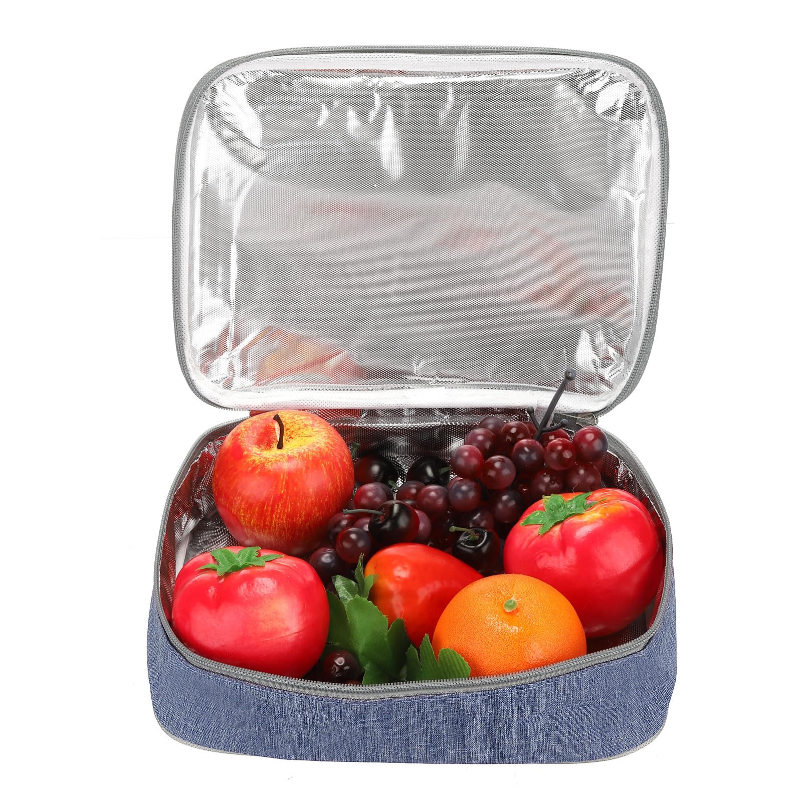Sacs à déjeuner isothermes 9"x6"x3", contenants Alimentaires Portables, Sacs à Bento Plats, Seau à déjeuner Thermique réutilisable pour Hommes et Femmes, Bleu