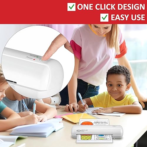 Miniatura 3 de SINCHI Máquina laminadora personal de 9 pulgadas, 3-5 mil, para el hogar, la oficina y la escuela, máquina laminadora térmica con kit de inicio de