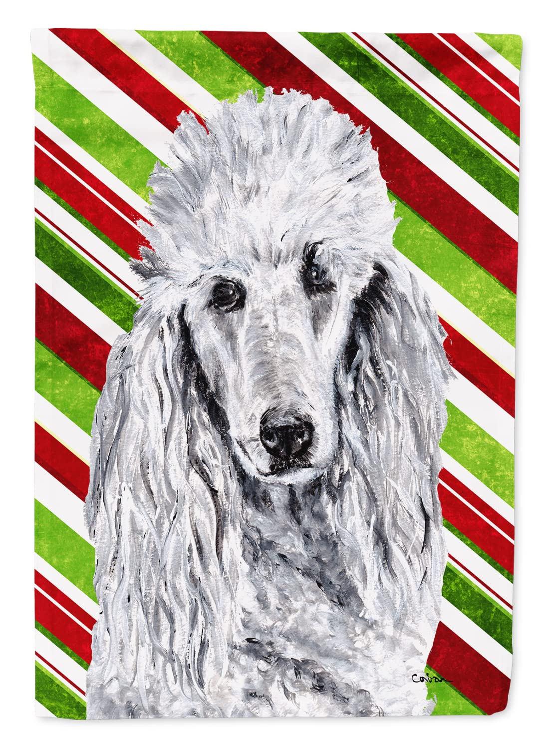 Drapeau caniche blanc Caroline's Treasures de Noël en toile pour décoration de jardin