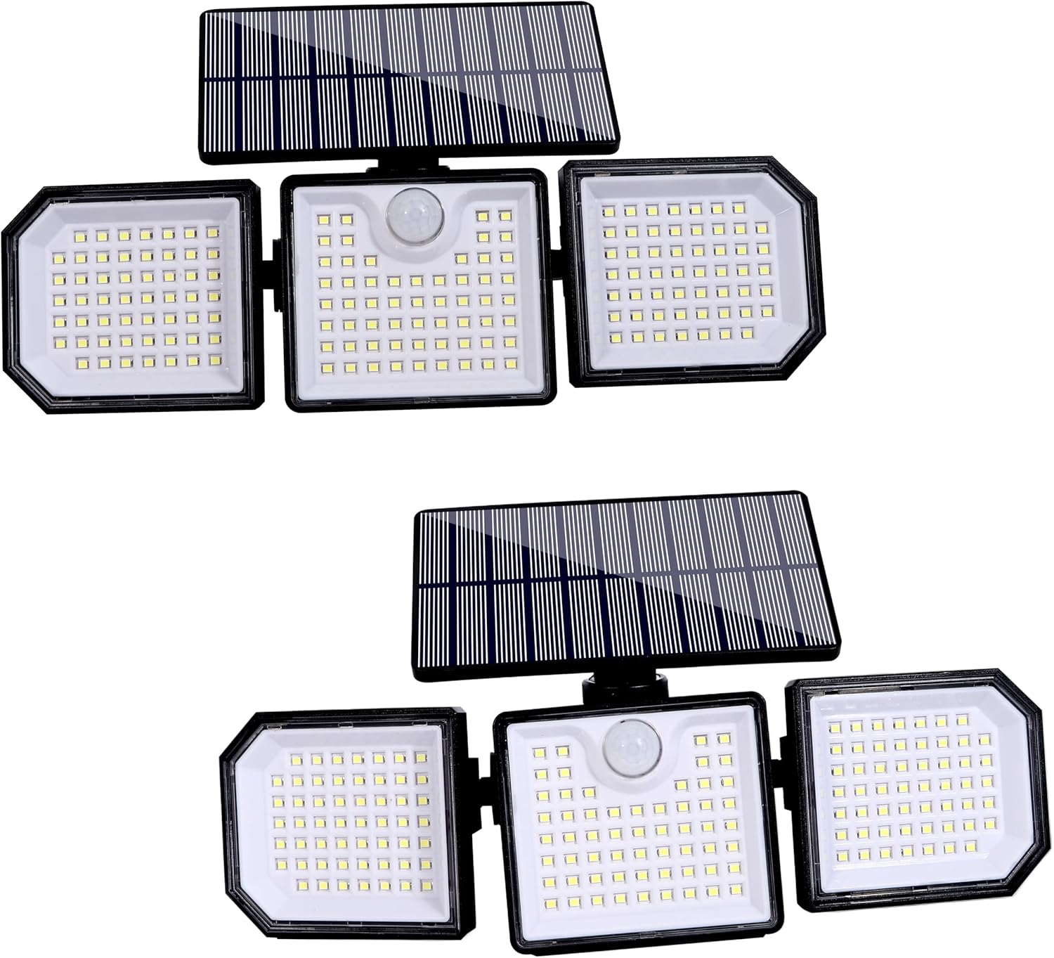 Solar Outdoor Lights,2500LM 167 LED Motion Sensor Outdoor Lights，IP65 Waterproof，270°Wide Angle with 3 Modes，3 Heads Security Light for Frontdoor Bcakyard Yard (2)