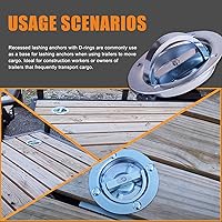 Vista 19 de Black 4Pack X Recessed Tie Down D-Rings Anchor, 6,000 lb. Capacity, with Backing Support Plates, for Flatbed Trailer/Truck, Great for Securing