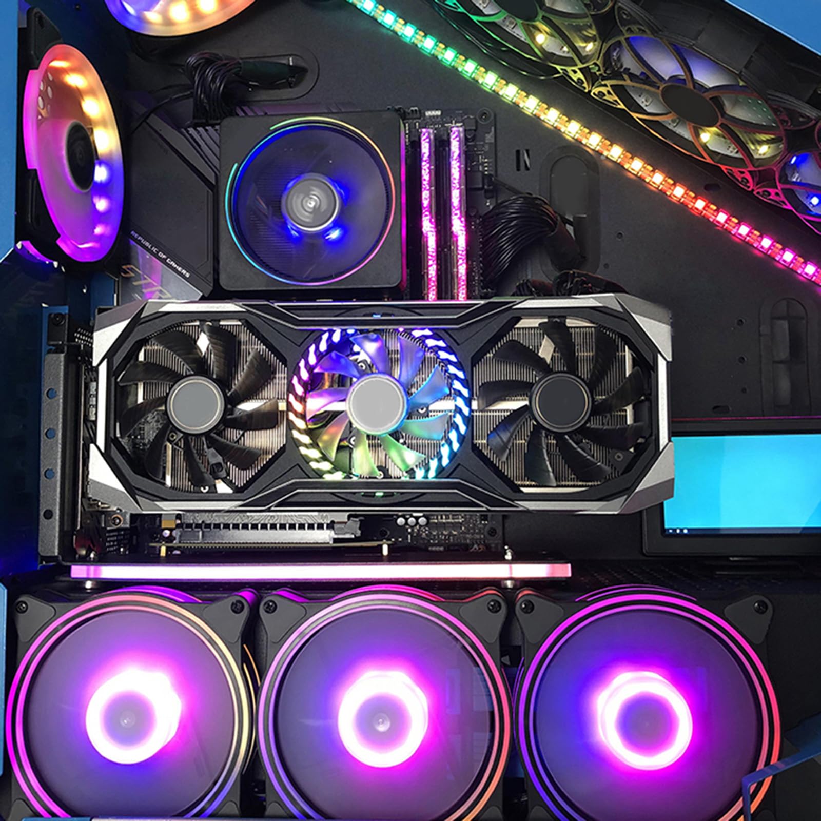 Pionowy uchwyt karty graficznej komputer PCIe 3.0 pionowy uchwyt GPU do obudowy podpórka podstawa z LED 5 V ARGB Syn karta graficzna wspornik pionowy