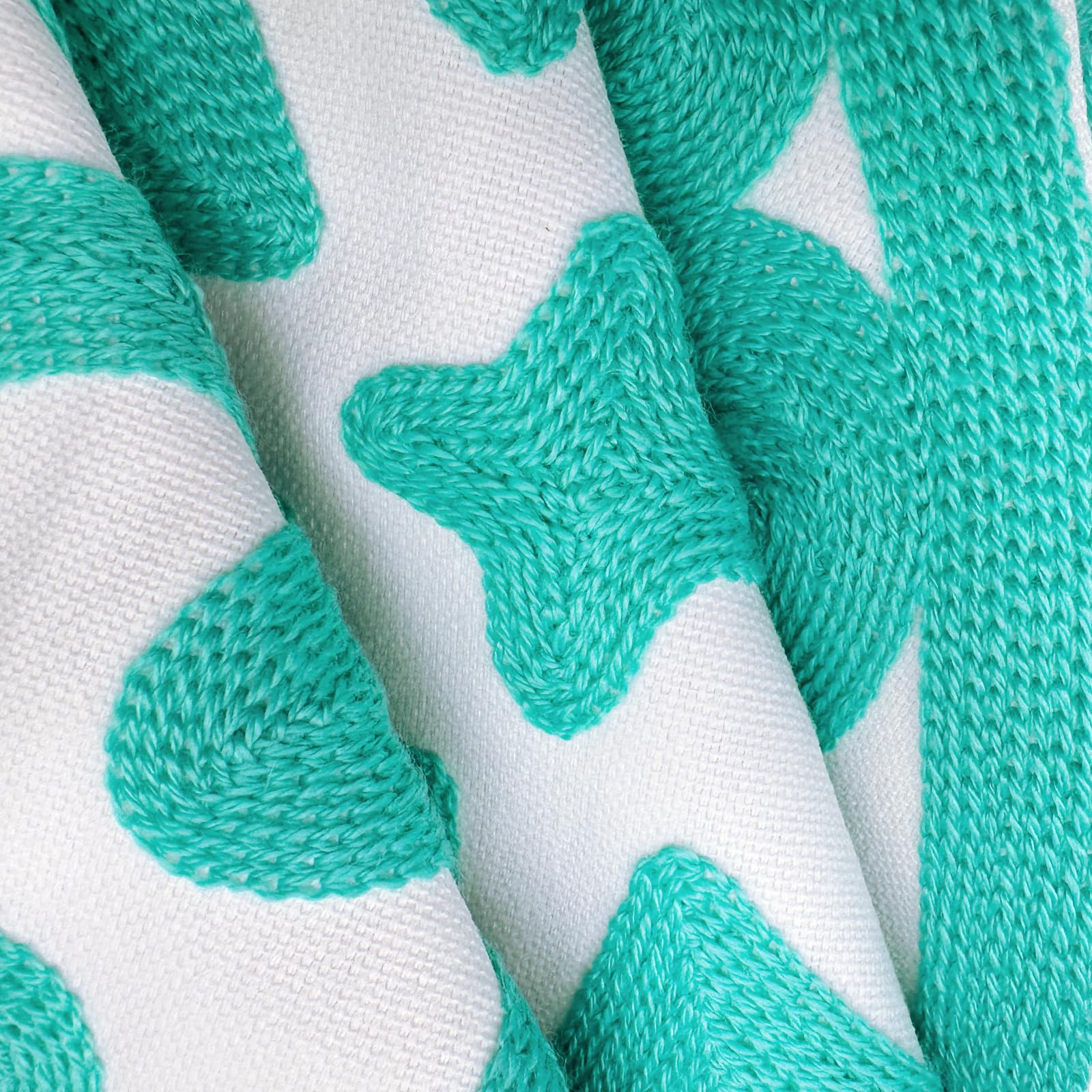 Alysheer Funda de almohada decorativa bordada 45,7 x 45,7 cm, moderna y clásica, con patrón de mandala turquesa, diseño de bordado, algodón, funda de cojín verde agua para sofá, sofá cama, dormitorio