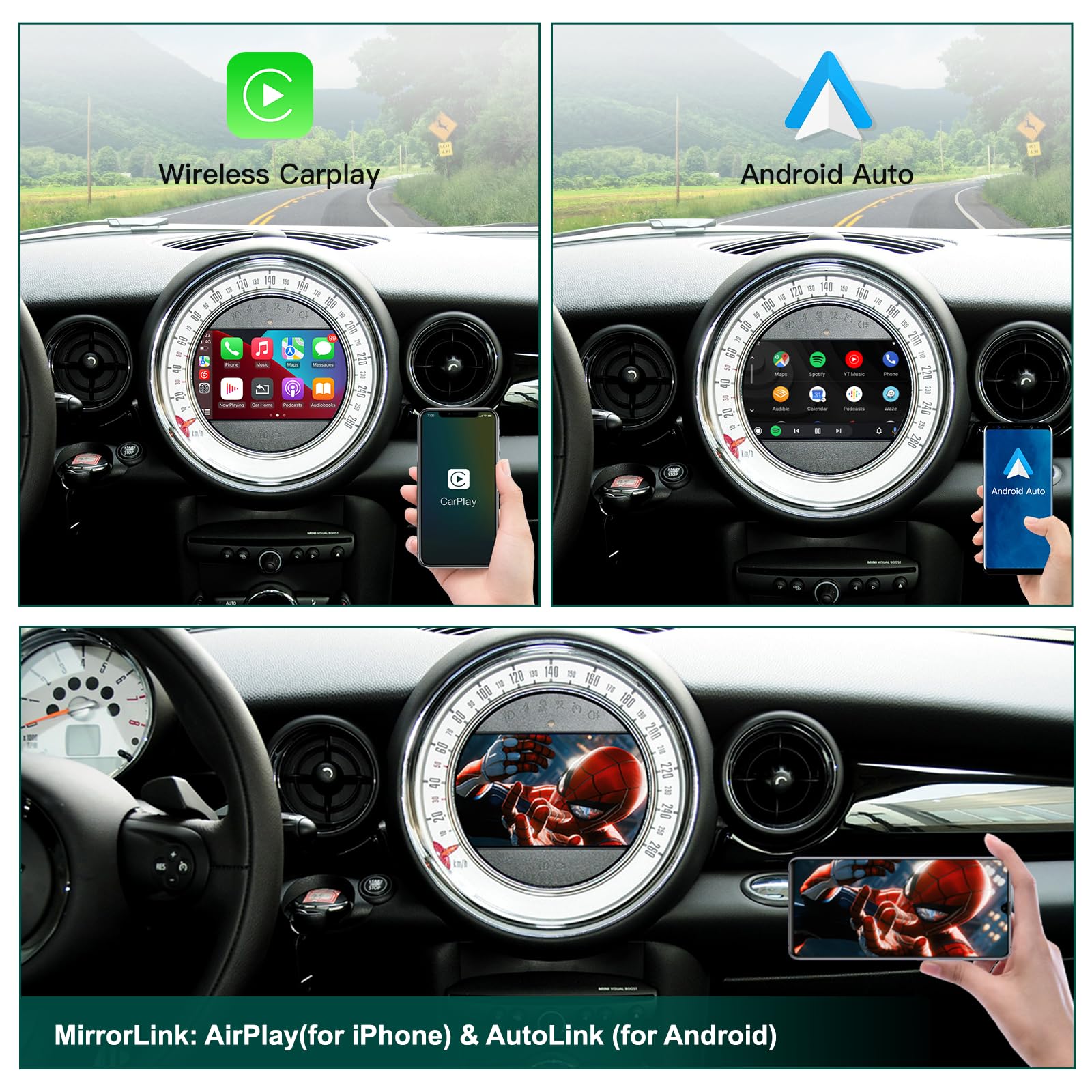 Modulo di modifica wireless Carplay/Android per BMW Mini R55 R56 R57 R58 R59 R60 R61 2010-2016Clubman Countryman Hardtop John Cooper CIC Supporto Mirrorlink e funzioni auto OEM