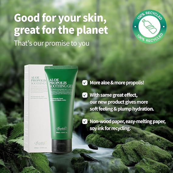 BENTON Aloe Propolis Soothing Gel | 3.38 fl. oz. - Aloe Vera Gel for Face | Aloe Gel For Sunburn Relief | Calming Face Moisturizer | Travel Essentials | For Dehydrated & Sensitive & Irritated Skin