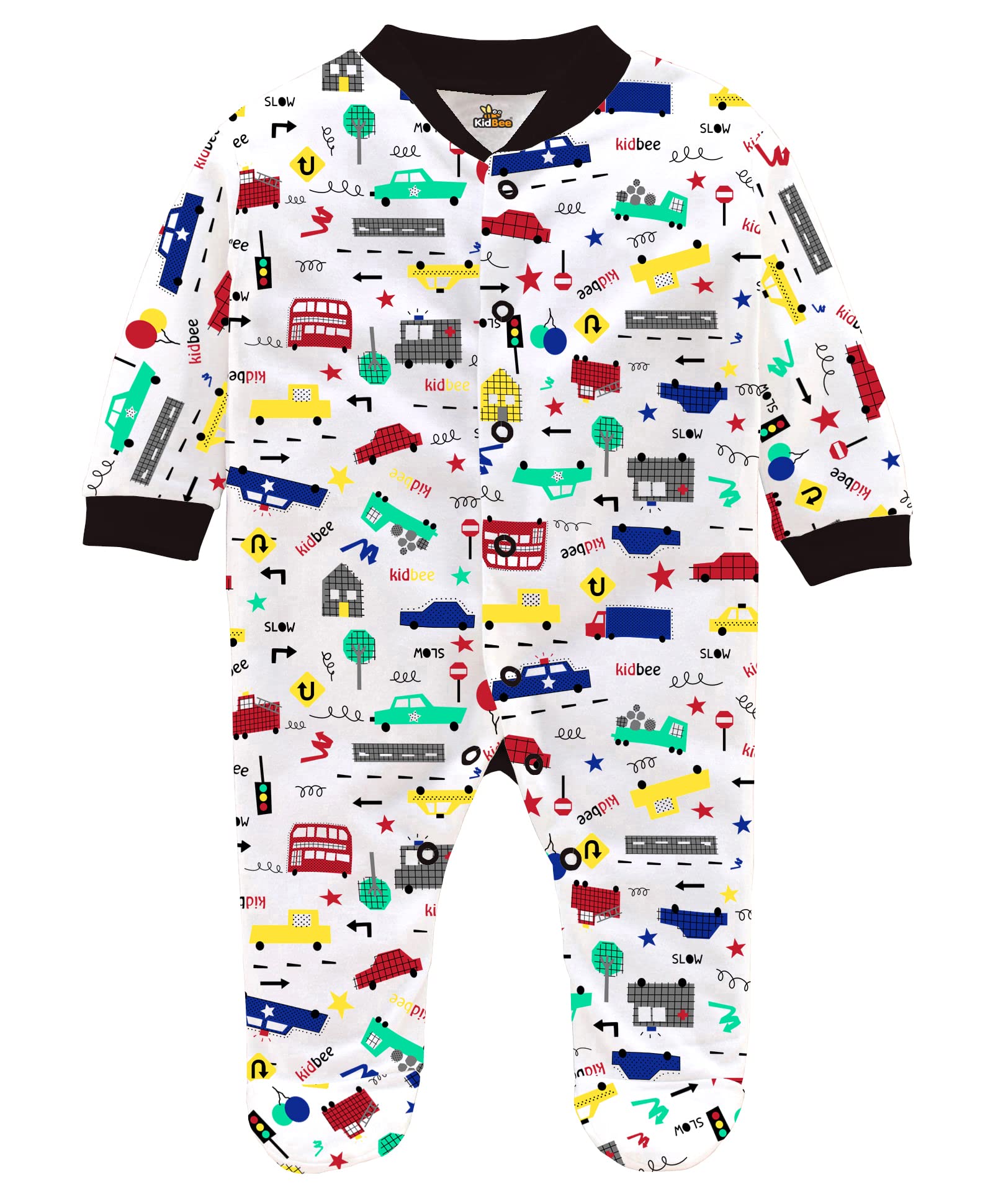 KidbeeBaby Cotton Blend Soft Full Body Sleepsuit Romper for Boys & Girls