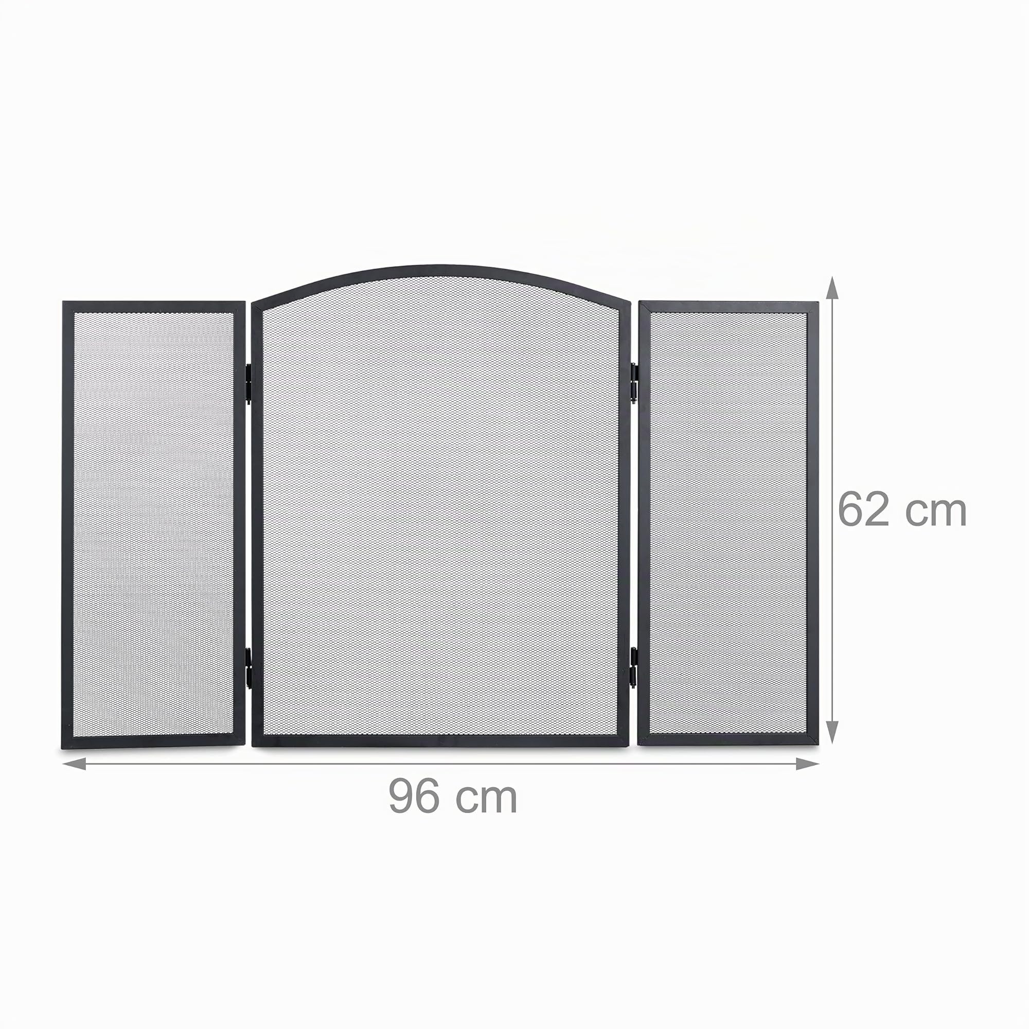 Relaxdays Griglia Parascintille per Camino in Acciaio, Protezione per Stufa e Caminetti, 62x96 cm, Nero