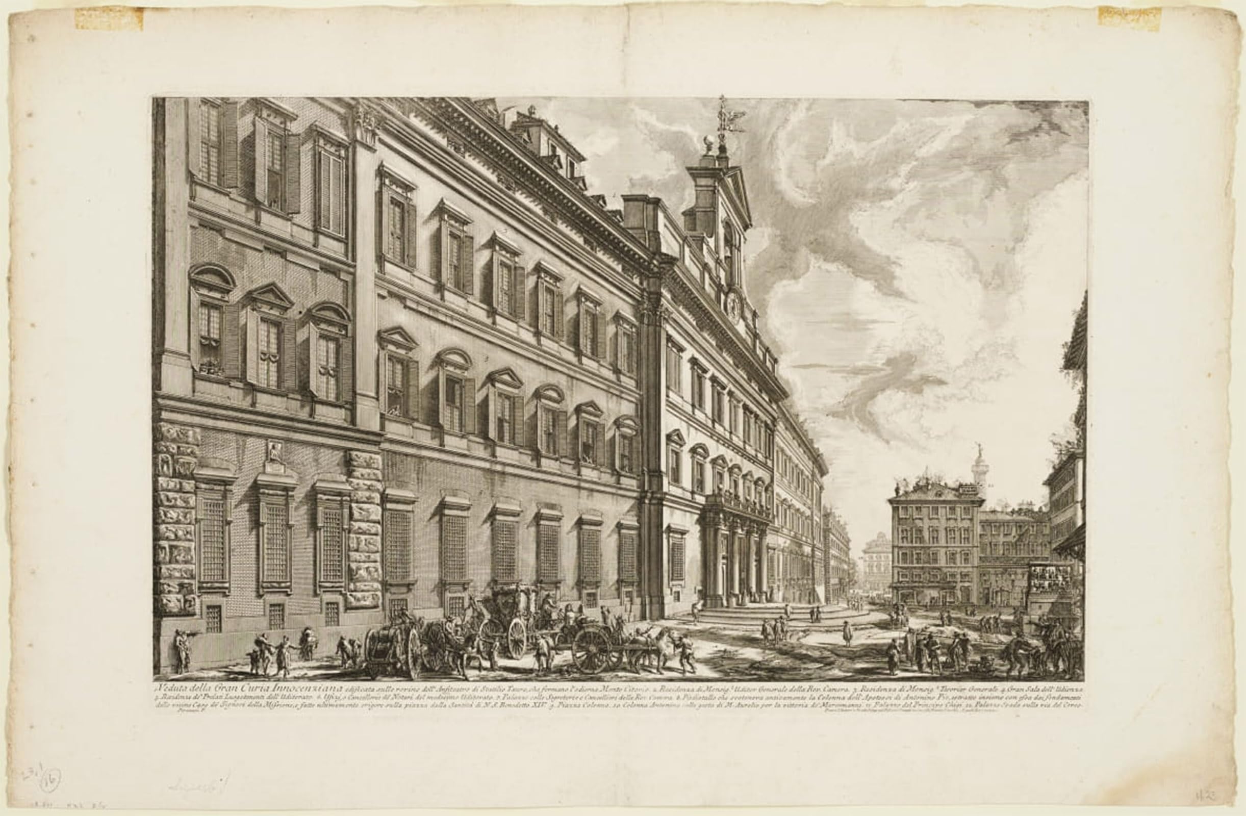 POSTERIIk Famous Animal Posters Vintage Picture View of the Palazzo Di Montecitorio by Battista Piranesi Modern Wall Decor for Home Decor 60x90cm