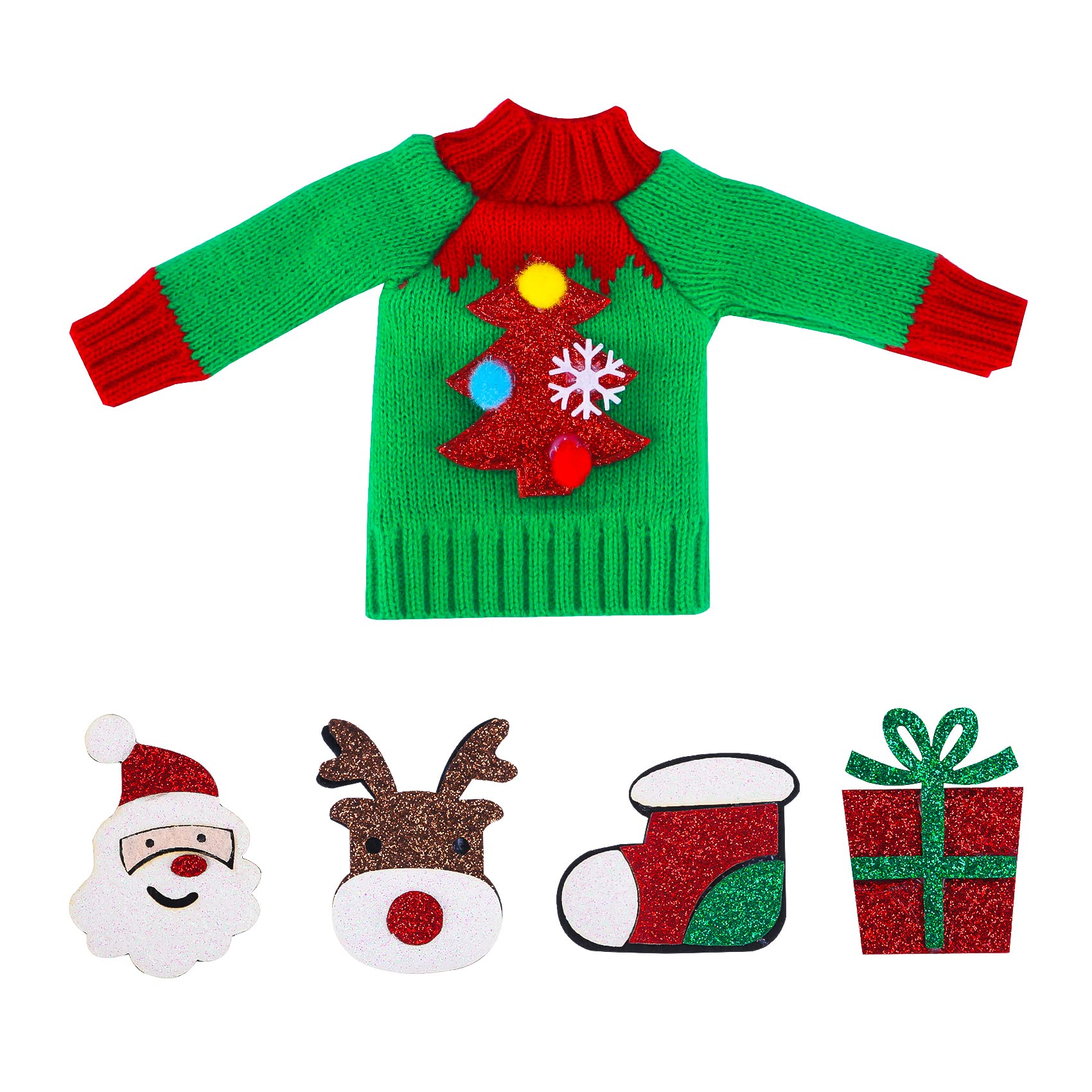 MUYIMUYI Santa Doll Clothing Accessories Set - 1pc Sweater Clothes with 1 Pair Pointy Shoes